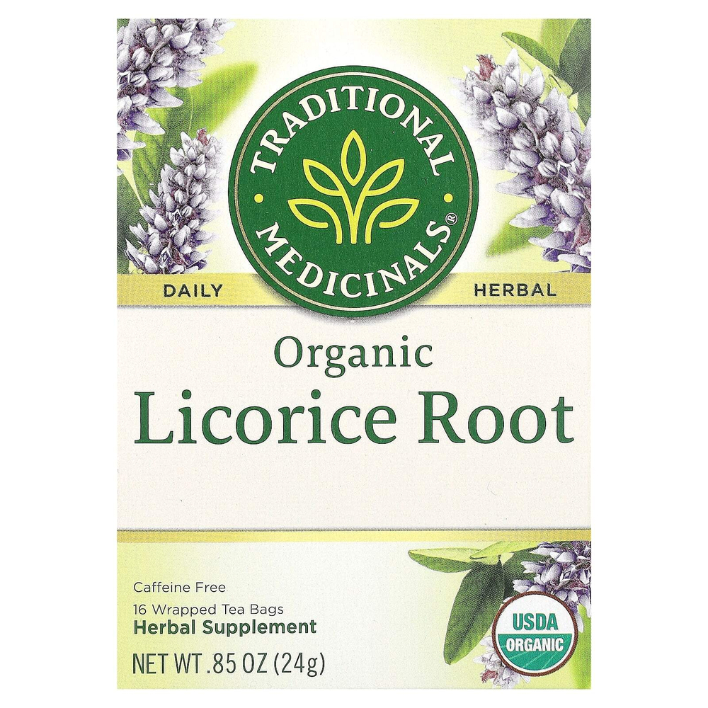Traditional Medicinals, корень органической солодки, без кофеина, 16 чайных пакетиков, 24 г (0,85 унции)