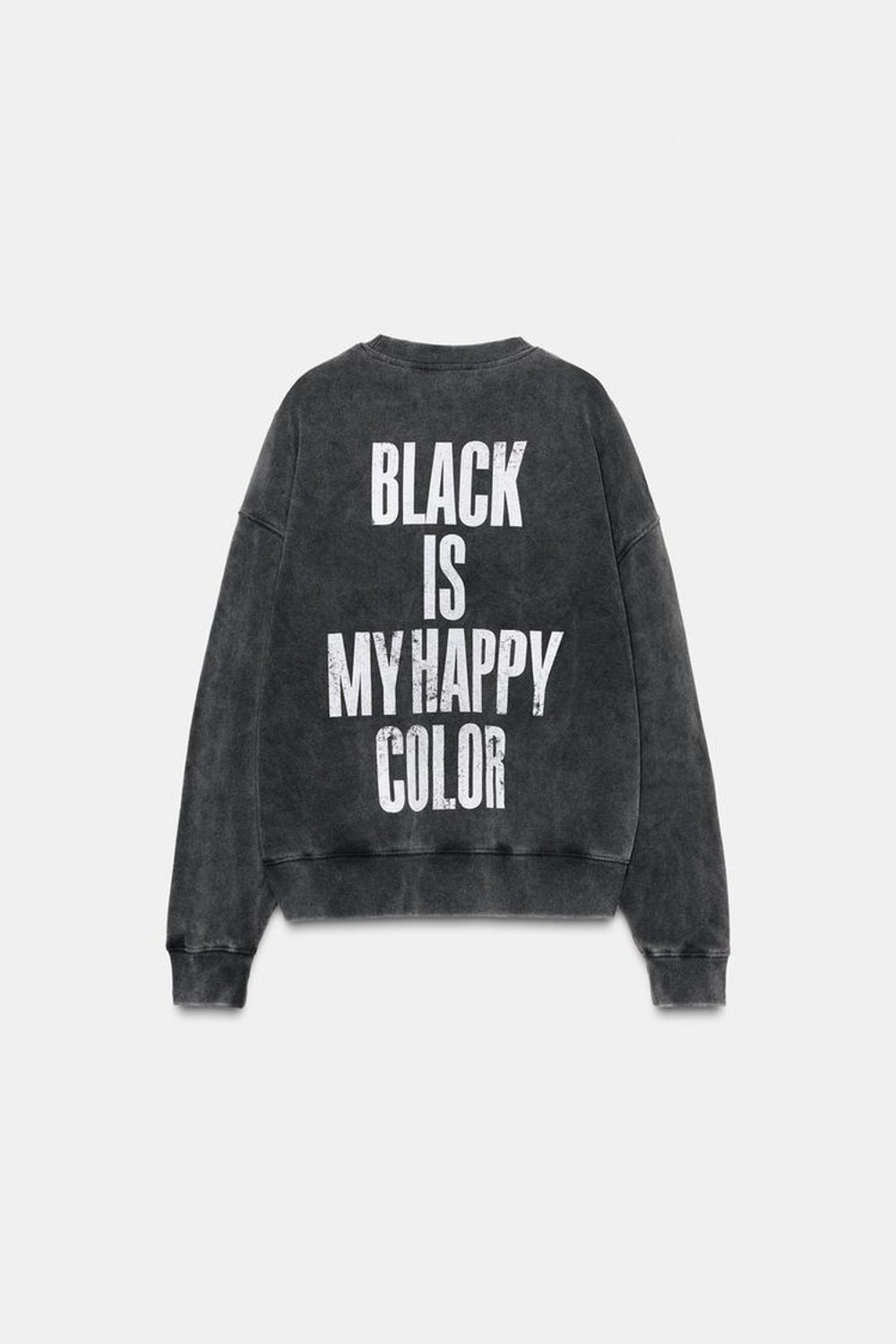 ZARA СВИТШОТ С ЭФФЕКТОМ ПОТЕРТОСТИ WEDNESDAY©, АНТРАЦИТОВО-СЕРЫЙ