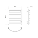 Полотенцесушитель MIXLINE CAPELLA  60х50 (таймер, 253 Вт, 6 перекладин) электрический ЧЕРНЫЙ