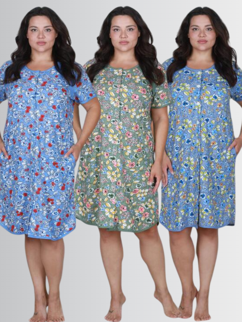 3429 Халат женский кулирка набивка (54)