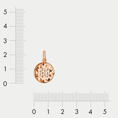 Подвеска из розового золота 585 пробы без вставок для женщин (арт. ПЗ 1-26)
