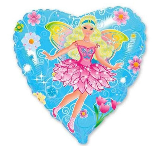 Шар сердце Фея в цветах