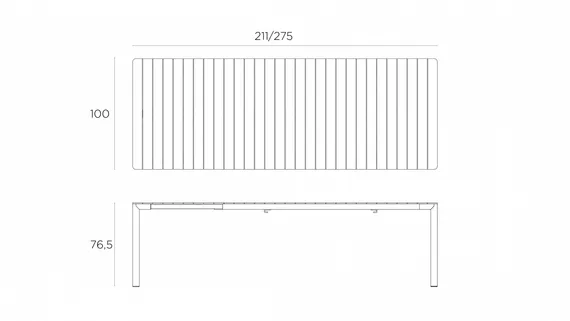 Стол раздвижной Tevere, 210-275х100 см, цвет терра