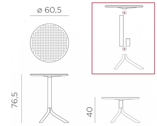 Стол пластиковый обеденный Step + Step Mini голубой Nardi Италия