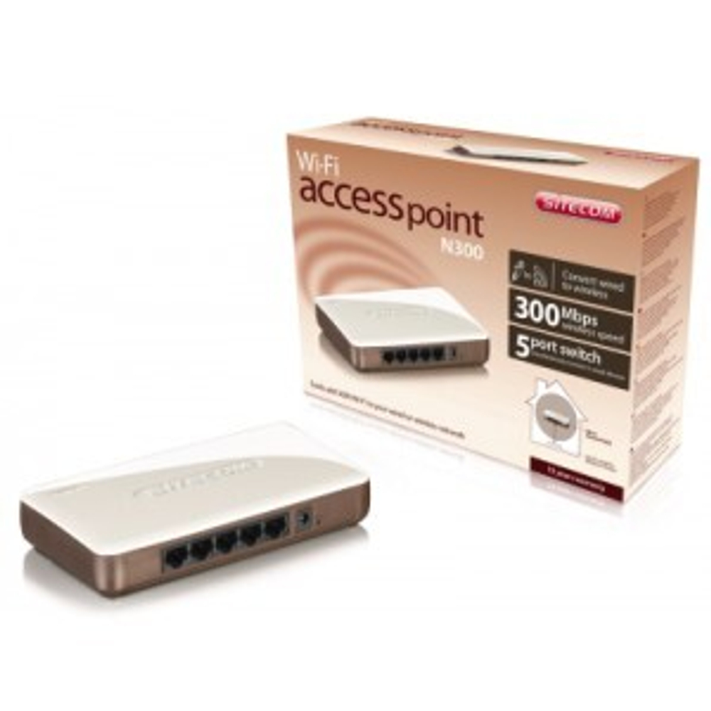 Маршрутизатор Sitecom WLR-3100 (802.11n, 2.4ГГц, 300 Мбит/с, 4xLAN, 100Мбит/сек) RET