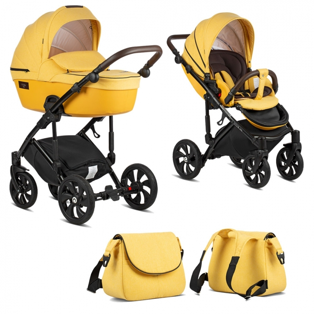 Коляска Tutis Viva Life 3 в 1 New 2019 YOLK YELLO №075 (Желтый)