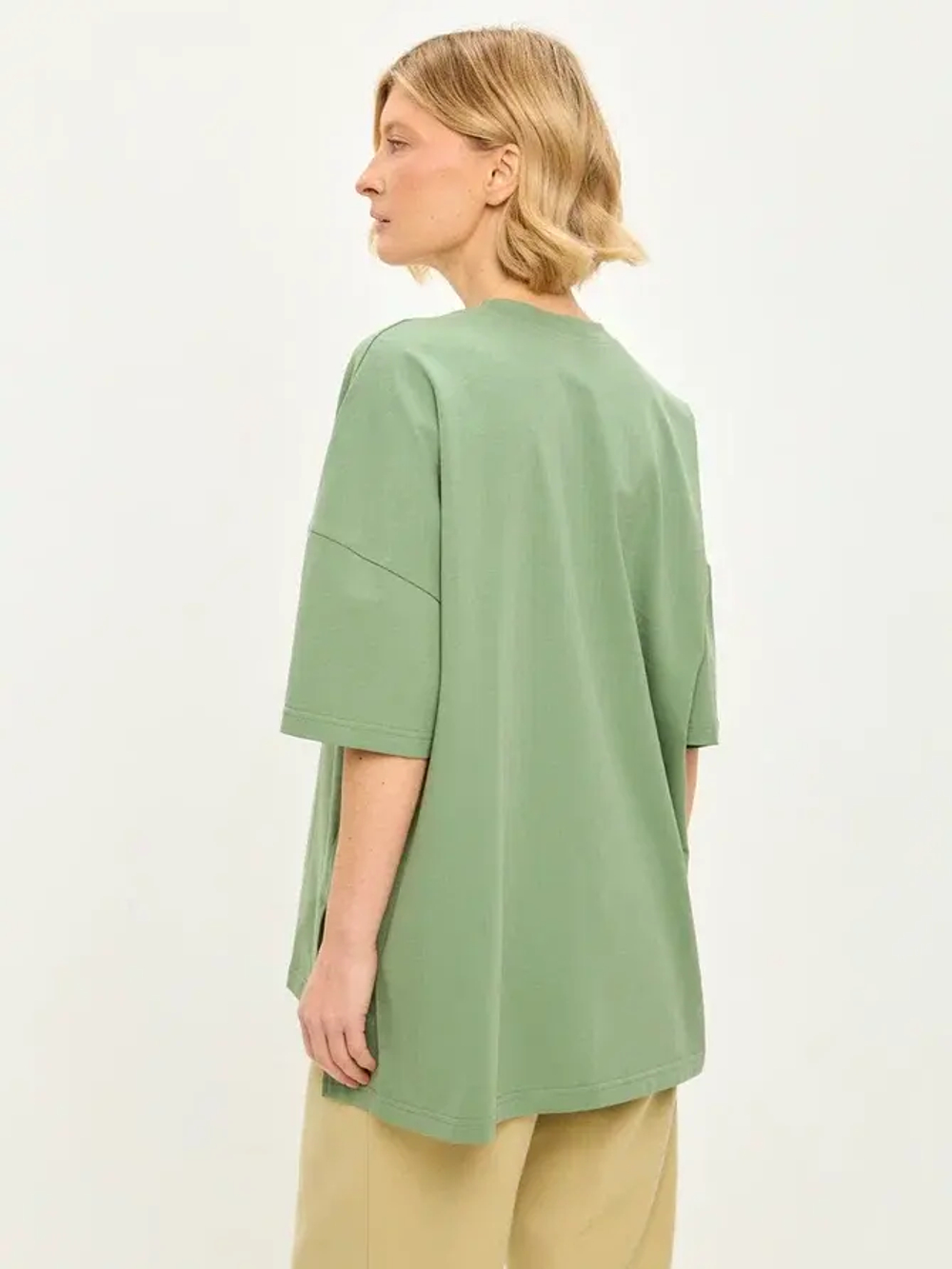 Футболка удлиненная с разрезами оверсайз