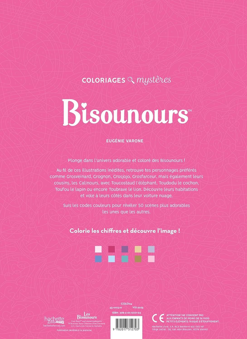 Раскраска по номерам Coloriages mystères - Bisounours, 112 стр