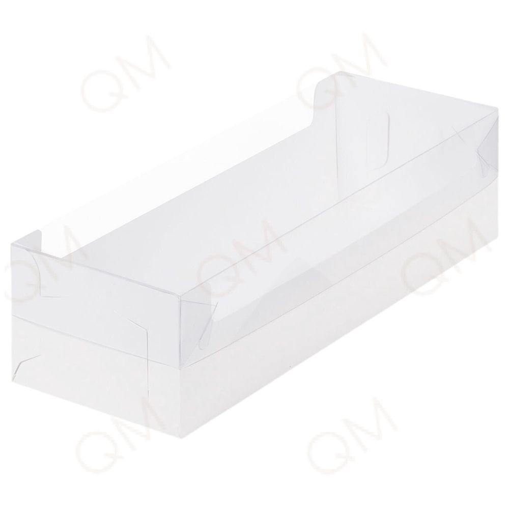 Коробка для рулета с пластиковой крышкой 300х110х80 мм (белая), 50шт