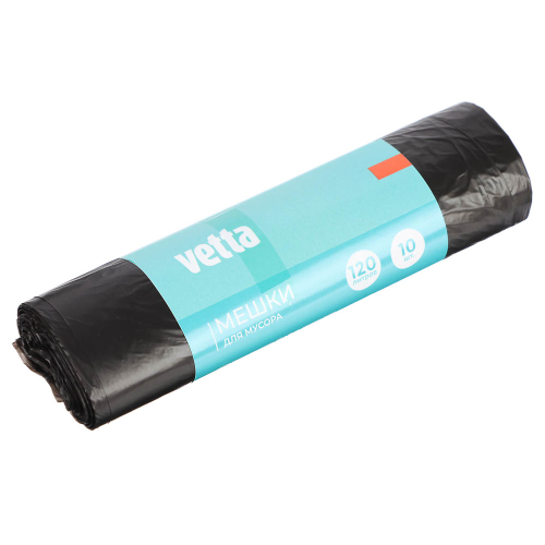 VETTA Мешки для мусора 120 л., 10 шт., стандарт, рулон