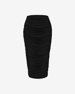 Юбка миди из трикотажа со сборкой