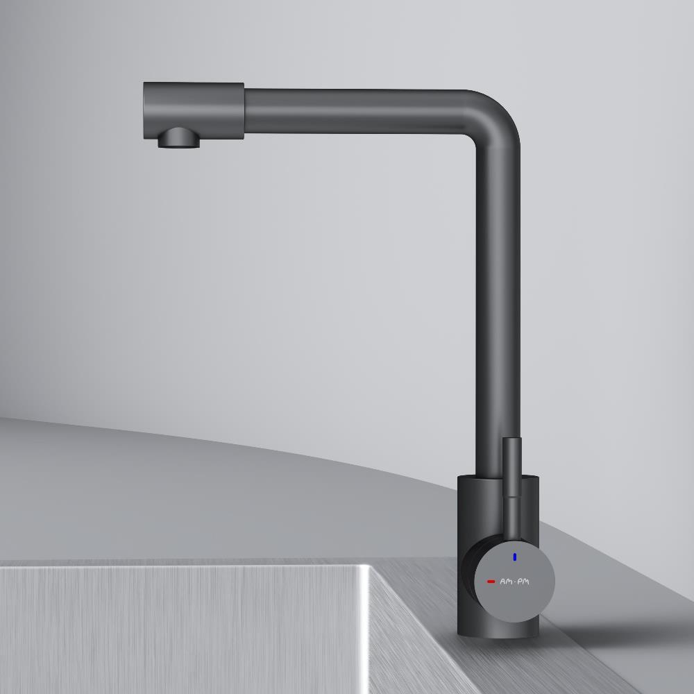 Смеситель для кухни с L-изливом, черный AM.PM X-Joy S F85B05022