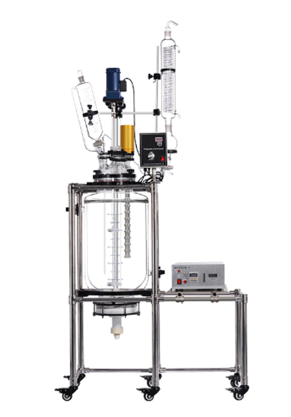 Реактор стеклянный лабораторный 30л с гомогенизатором