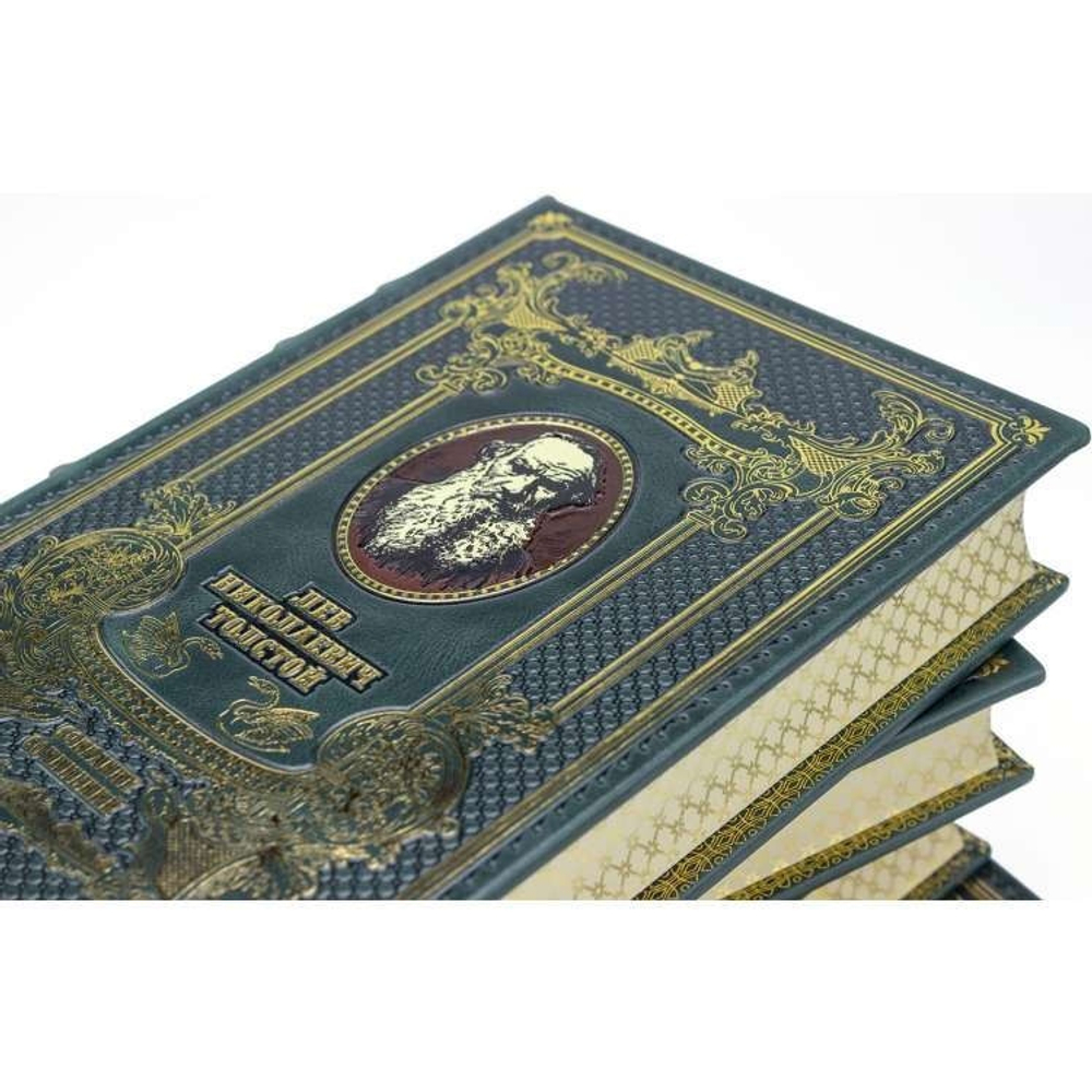 "Лев Николаевич Толстой" Книга подарочная в кожаном переплете, 14 томов