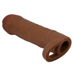 Коричневая насадка-удлинитель на пенис Bunion - 16,5 см.