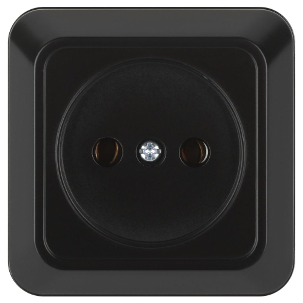Розетка Intro Quadro 2-201-05 без заземления IP20 16А-250В ОУ антрацит | Intro