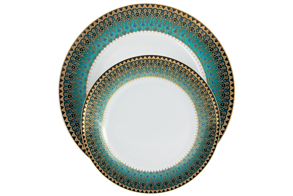 Обеденный сервиз 27 предметов на 6 персон Anna Lafarg Бухара зелёный