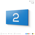 Табличка с номером 2 на дверь квартиры, для офиса, кабинета, аудитории, склада, голубая 120х70 мм, Айдентика Технолоджи