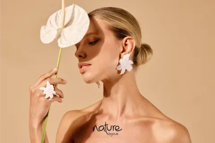 Клипсы Nature Bijoux, Lis Blanc, из перламутра, NB26.1-11-90660 (белый)