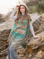 Пончо женское шерстяное с орнаментом