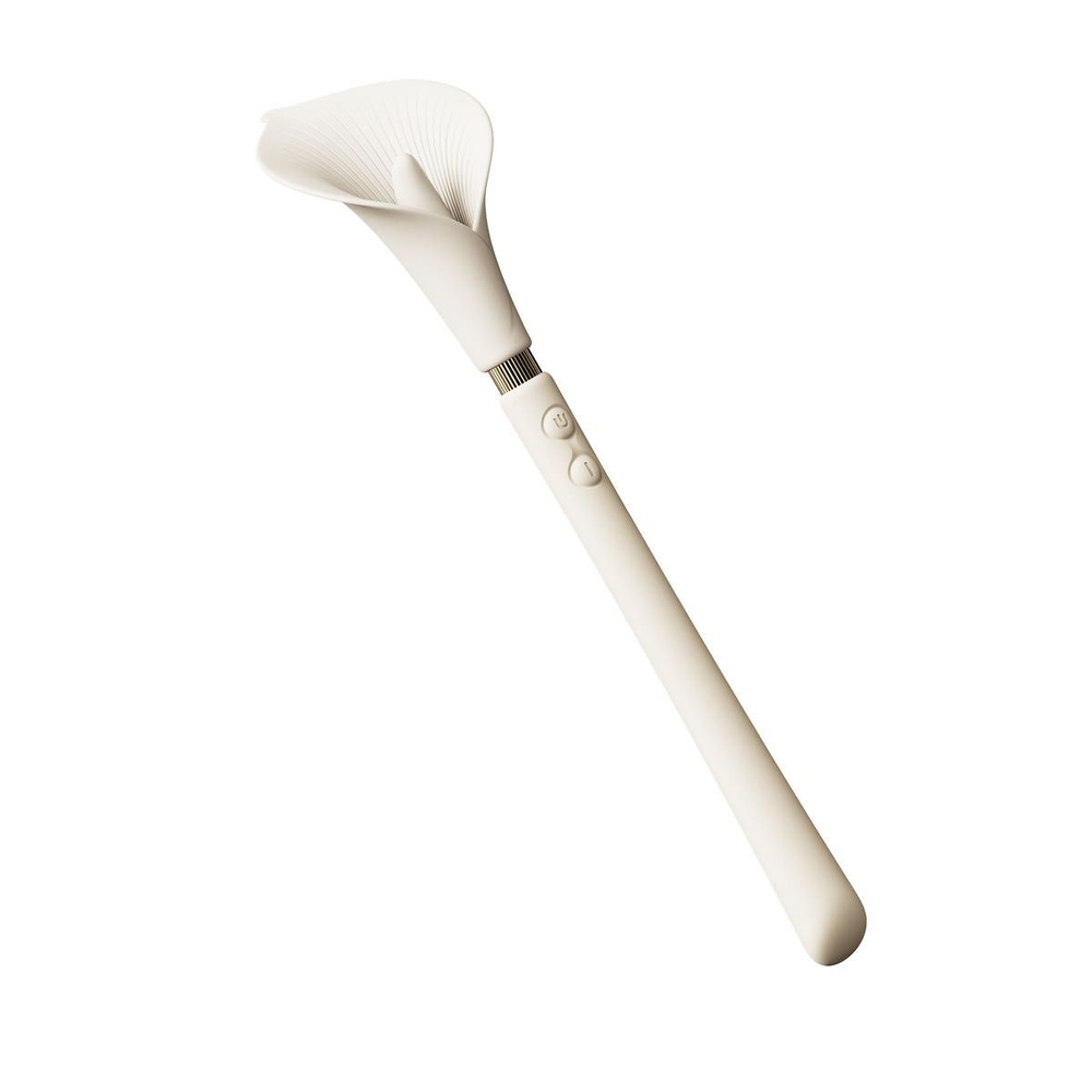 Бежевый двусторонний вибромассажёр Calla (Цвет: бежевый)