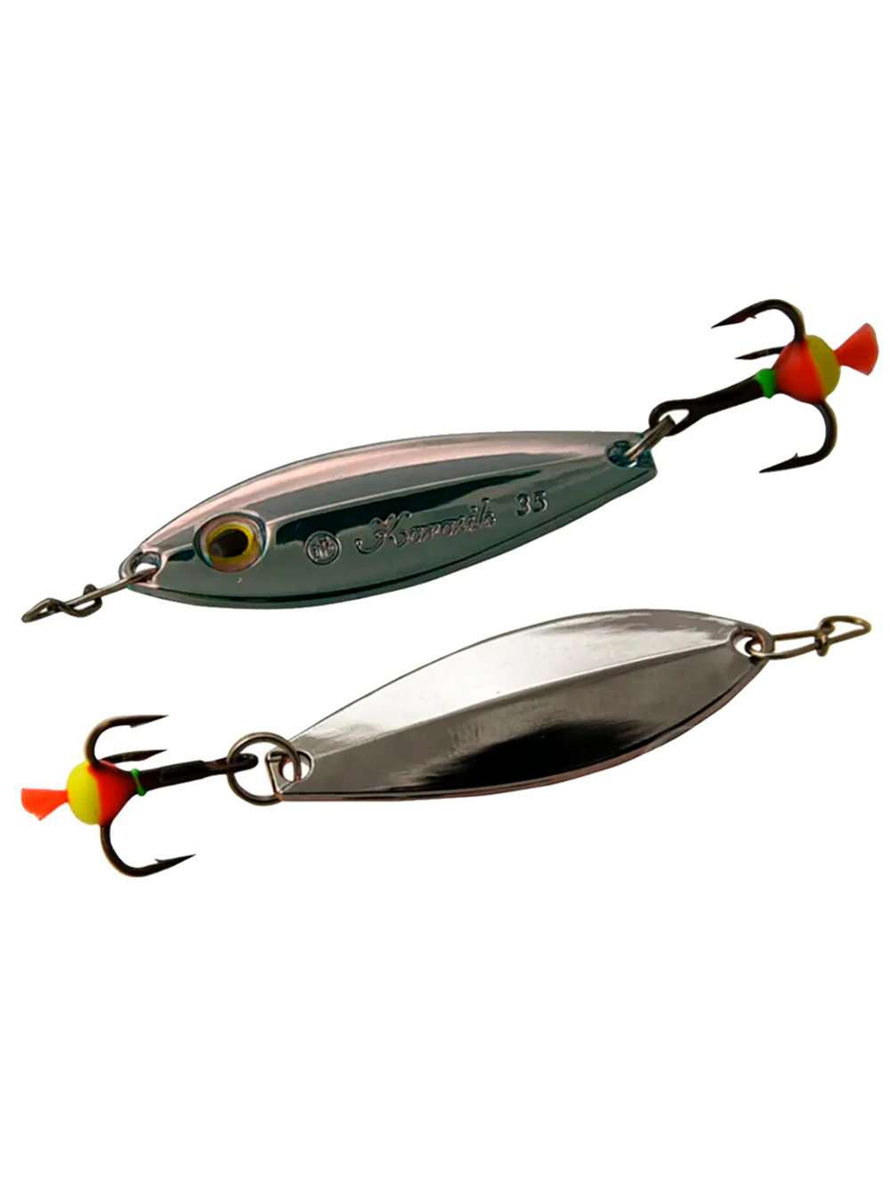 Блесна для зимней рыбалки ECOPRO Karasik, набор 2 штуки: цвета S + BIB, 35мм, 4,2г (вертикальные)