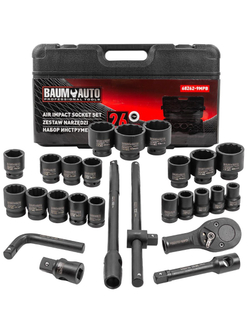 Набор инструментов ударных 26пр. 3/4''(12гр.) BaumAuto##Baum Auto BM-68262-9MPB