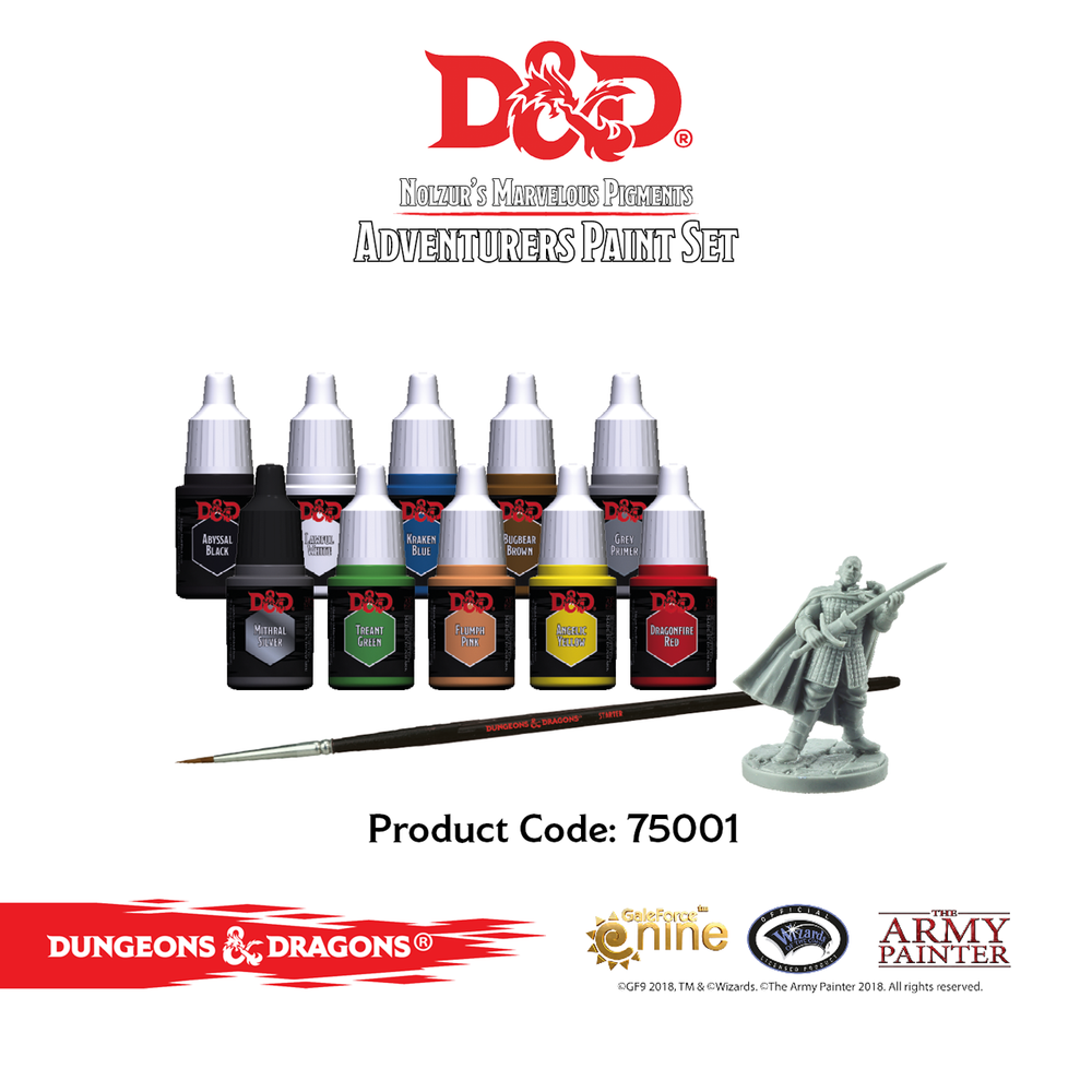 D&D Adventurers Paint Set. Набор для покраски игровых миниатюр