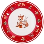 Тарелка закусочная «С Новым годом!» 19см красная