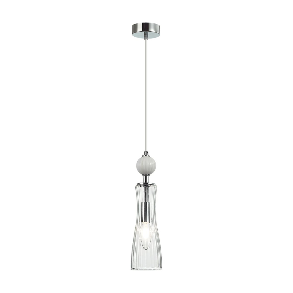 8268/1A NEOCLASSI LN26 160 хром/белый/прозрачный,  металл/керамика/стекло Подвес Е14 1*40W 220V EMILY