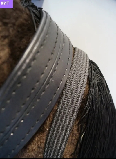 Узда кожаная чёрная (без капсуля)