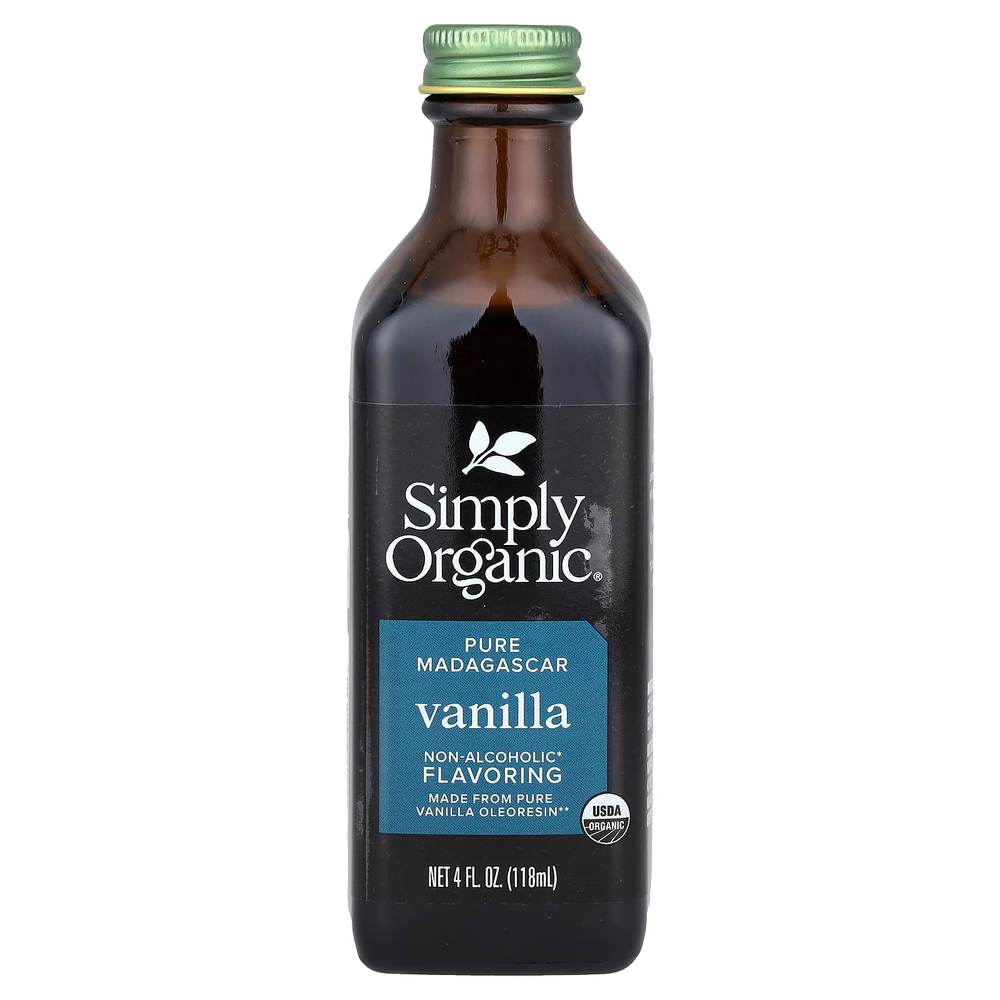 Simply Organic, чистая мадагаскарская ваниль, ароматизатор без спирта, 118 мл (4 жидк. унции)