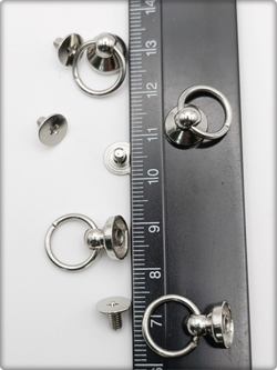 Заклепки круглые серебристые 10мм на винте для декора одежды.