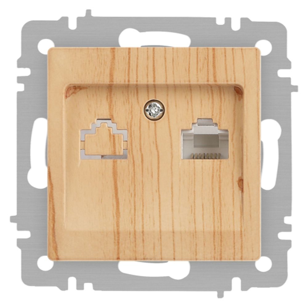 Розетка Intro Accent 6-303-11 информационная RJ45, IP20, СУ, сосна | Intro