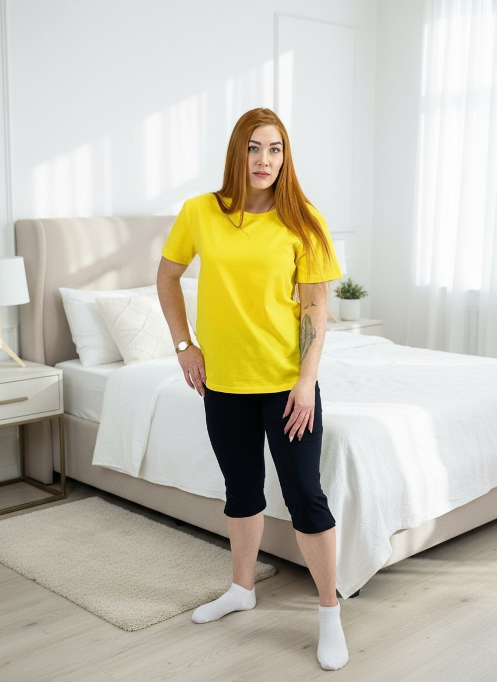 ФУТБОЛКА ЖЕНСКАЯ ОДНОТОННАЯ ///Расцветки моделей обновляются каждую неделю. ОСТАВЛЯЕМ ЗА СОБОЙ ПРАВО отправить расцветку, которая есть на складе.