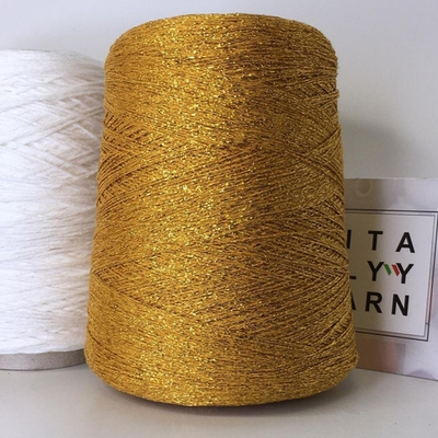 BARTOK - Torcitura di Domaso; 80% вискоза, 20%люрекс; шнурок; 750м/100гр; col. BK105/CC, цвет: жёлтый темный с люрексом в цвет; Есть бобинка: 279 гр