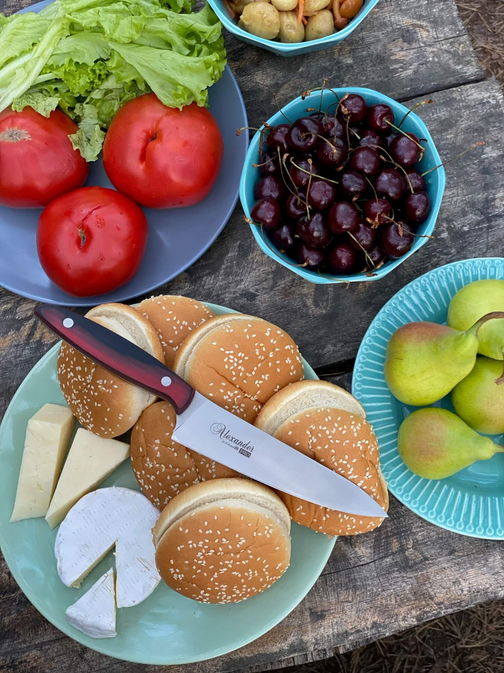 🏆Кухонный нож Alexander M PRO AUS-8 Red G10