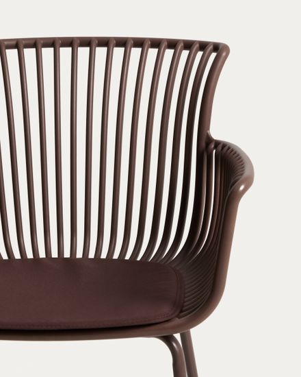 Уличный стул Surpika из пластика и коричневой стали