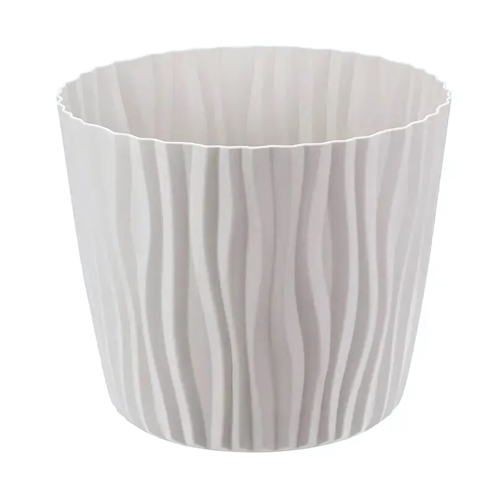 Кашпо ВОЛНА D200мм 4л с вкладышем Кремовый