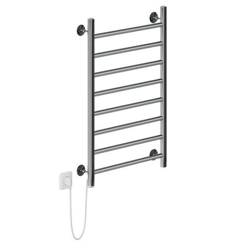 Полотенцесушитель MIXLINE VEGA  80х50 (кноп выключатель, 340 Вт, 8 перекладин, левый) электрический