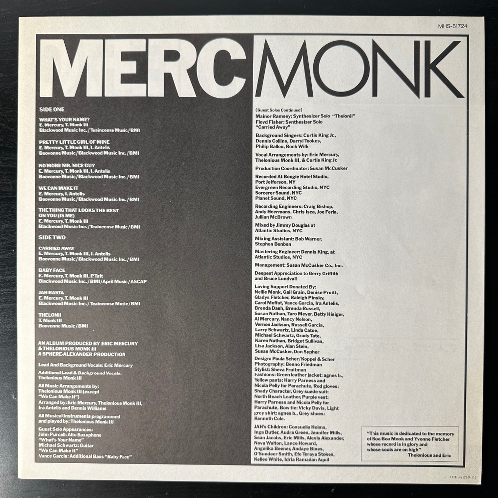 Merc And Monk ‎– Merc And Monk (Япония 1985г.)