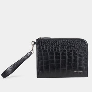 Сумка мужская Hector из кожи аллигатора, черного цвета