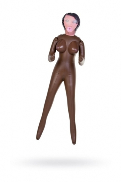 Надувная кукла негритянка Dolls-X (3 отверстия) (Цвет: Коричневый)