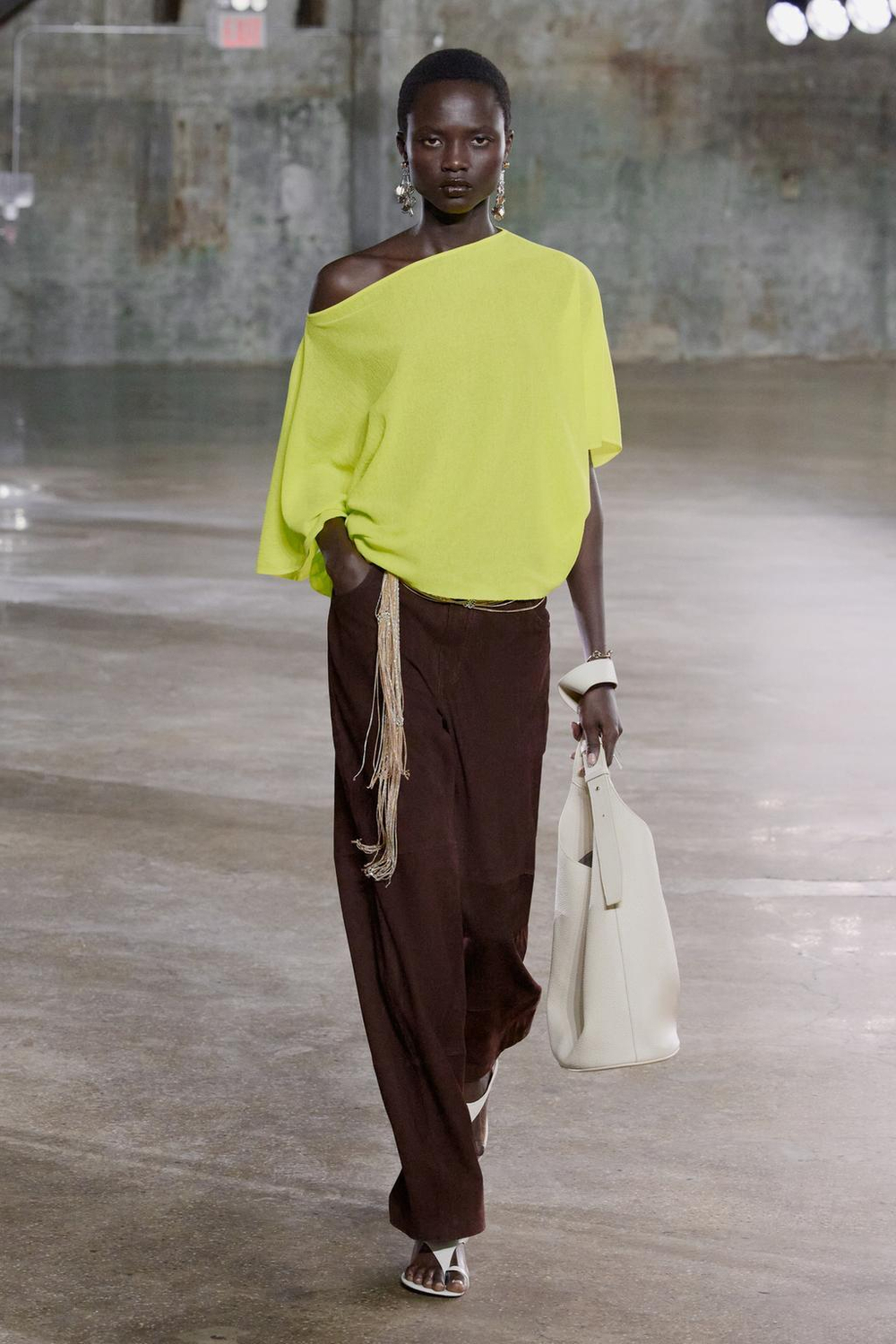 ZARA ОДНОТОННЫЙ ТРИКОТАЖНЫЙ ТОП, ЛАЙМОВЫЙ