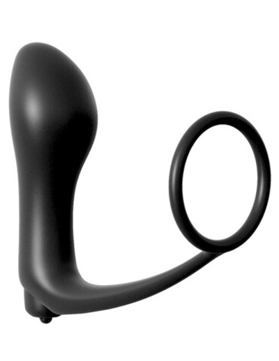 Ass-Gasm Cockring Advanced Plug Анальная вибропробка с эрекционным кольцом (Цвет: черный)