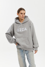 Худи Q2ZA лого (серый)