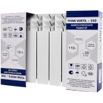 Радиатор биметаллический STOUT TITAN VENTIL 350 - 7 секций (подключение нижнее правое, цвет белый)