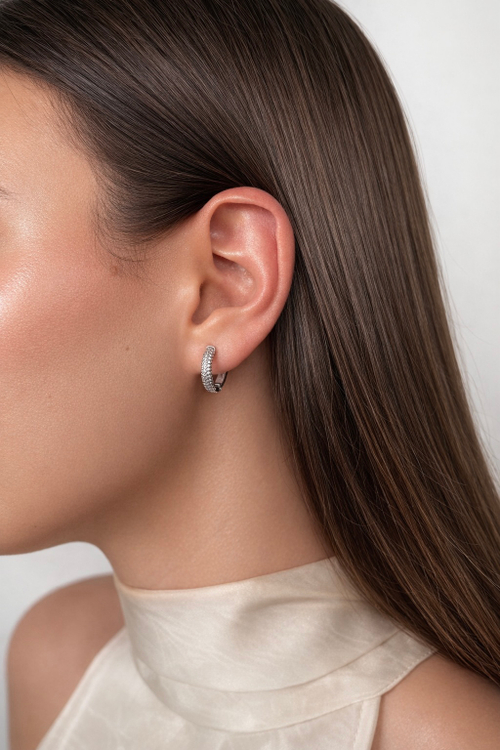 Серьги - конго с россыпью камней