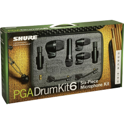 SHURE PGADRUMKIT6 набор микрофонов для ударных, включает 1 PGA52, 2 PGA56s, 1 PGA 57 и 2 PGA81s