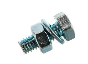 Болт DIN933 М 6x40 с гайкой DIN934 (белый цинк 10 шт) 560500